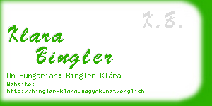 klara bingler business card